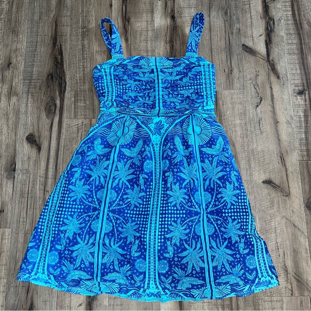 Tropical blue Rachel Zoe dress